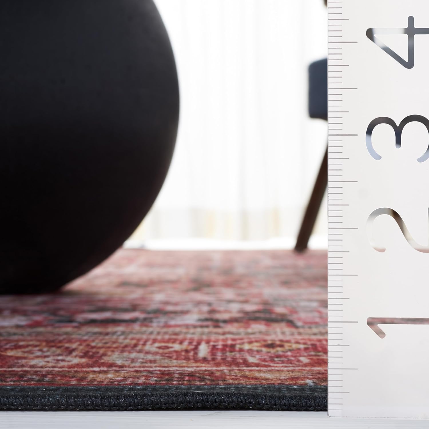 SAFAVIEH Washable Rug Tucson Collection - 9' x 12', Rust & Green, Slip Resistant & Easy to Clean, Ideal for Living Room, Bedroom, Dining Space (TSN114P)