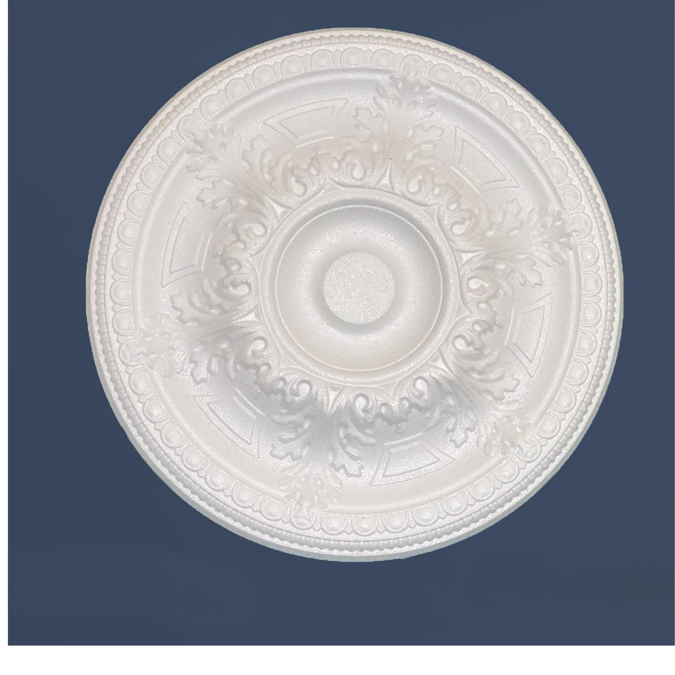 WOLDECOR Elegant Polystyrene Ceiling Rose, Lightweight Coving for Ceilings, Decorative Ceiling Medallion Moulding, Easy to Install Ceiling Decoration for Home & Living Room (WindyK 38.4 cm)