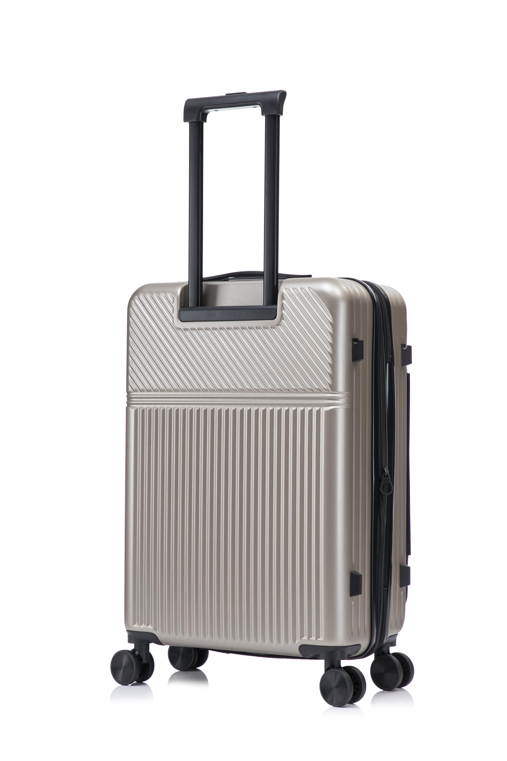 CELIMS - Valise Moyenne Taille Rigide 4 Roues 65 cm Front Pocket | Valise Soute 20kg | Abs Légère | Serrure Intégrée | Bagage de Voyage | Serrure TSA | Champagne