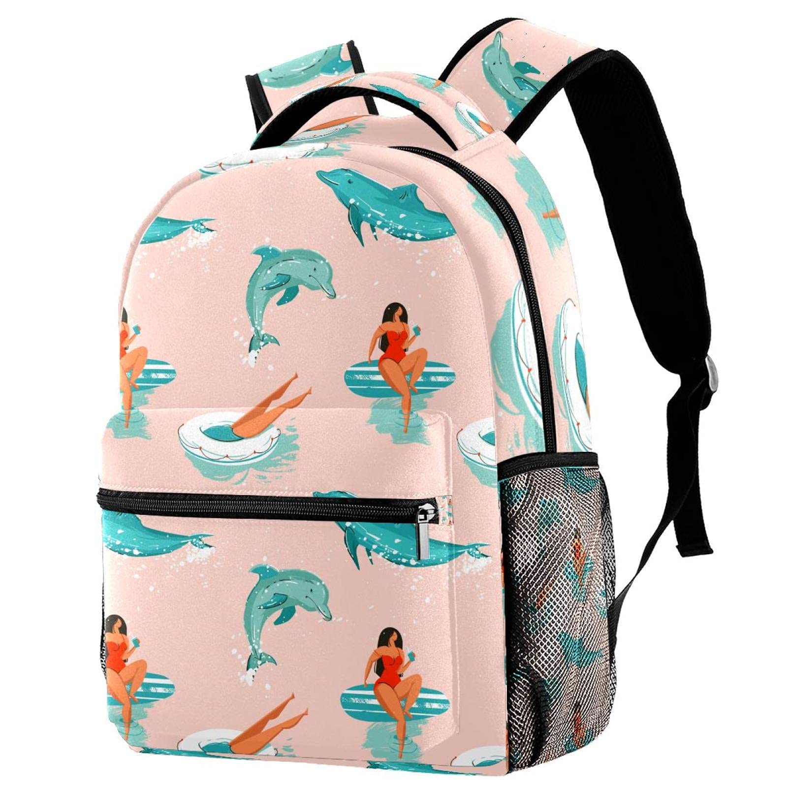 Sac à dos décontracté pour filles et garçons à rayures marinières - 7