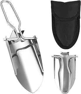 Pelle Pliante Multifonction en Acier Inoxydable, Mini Pelle de Jardinage et Camping, Compacte et Durable, pour Randonnée, Survie