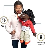 Vista 2 de 25" Sierra, niña negra, cuerpo completo, marioneta estilo ventrílocuo