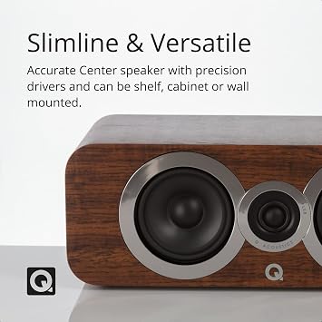 Q Acoustics 3090Ci Center Speaker English Walnut - 2-way Reflex Enclosure Type, 2 x 4 Mid/Bass Driver, 1 x 0.9 Tweeter - Active Speakers/Hifi Speakers for Home Theater Sound System