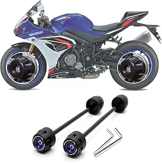 For GSX-R1000R gsx-r1000r 2026 2025 フロントおよびリアアクスルフロントフォーク衝突防止スライダーオートバイホイールプロテクターに適しています (青) [並行輸入品]