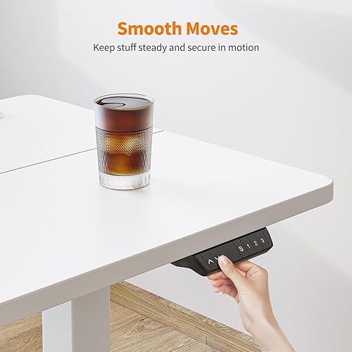 Miniatura 5 de BANTI Escritorio eléctrico de pie de altura ajustable, 40 x 24 pulgadas, escritorio de pie para sentarse de pie, escritorio de memoria pequeña,