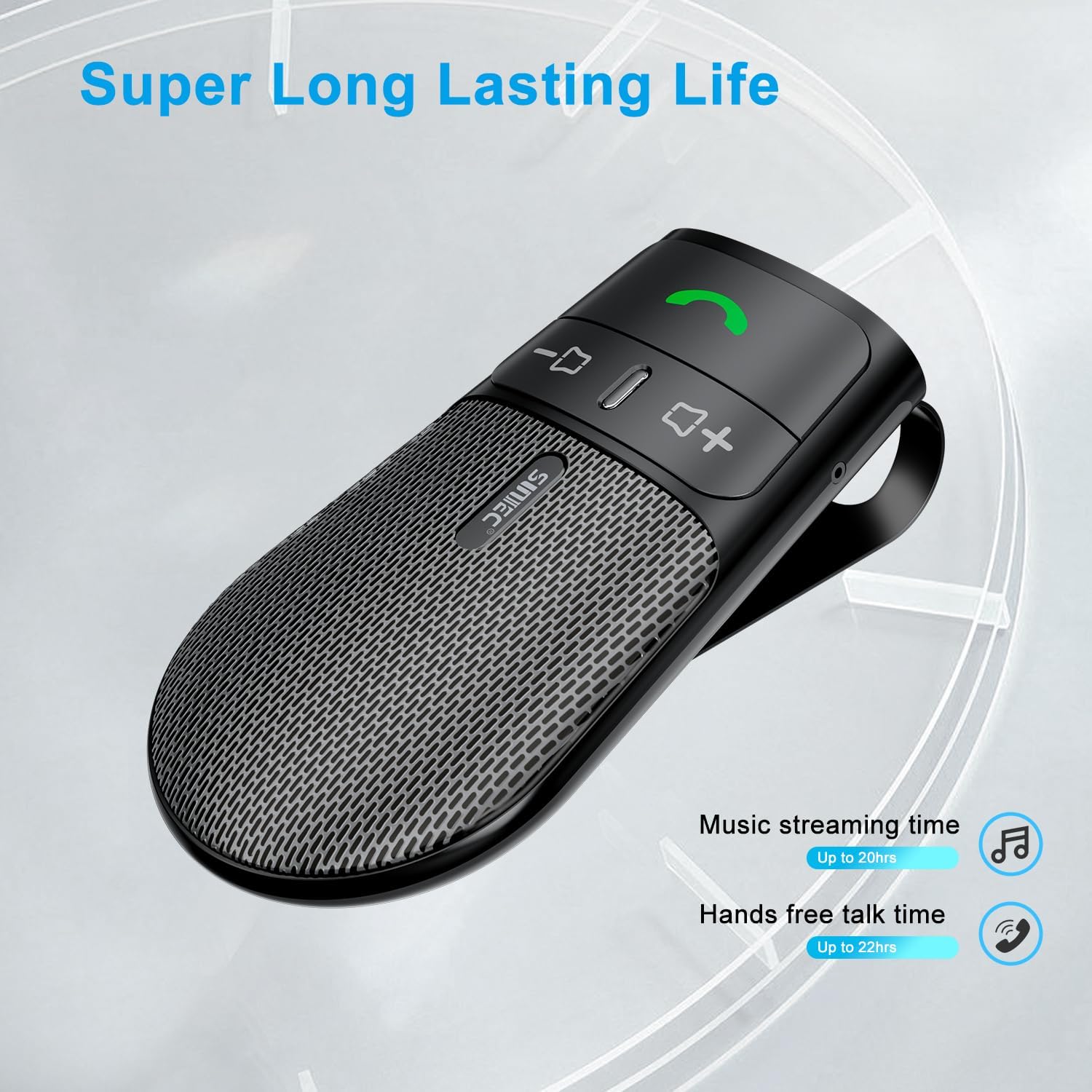 SUNITEC BC920C showing long battery life for music and talk time