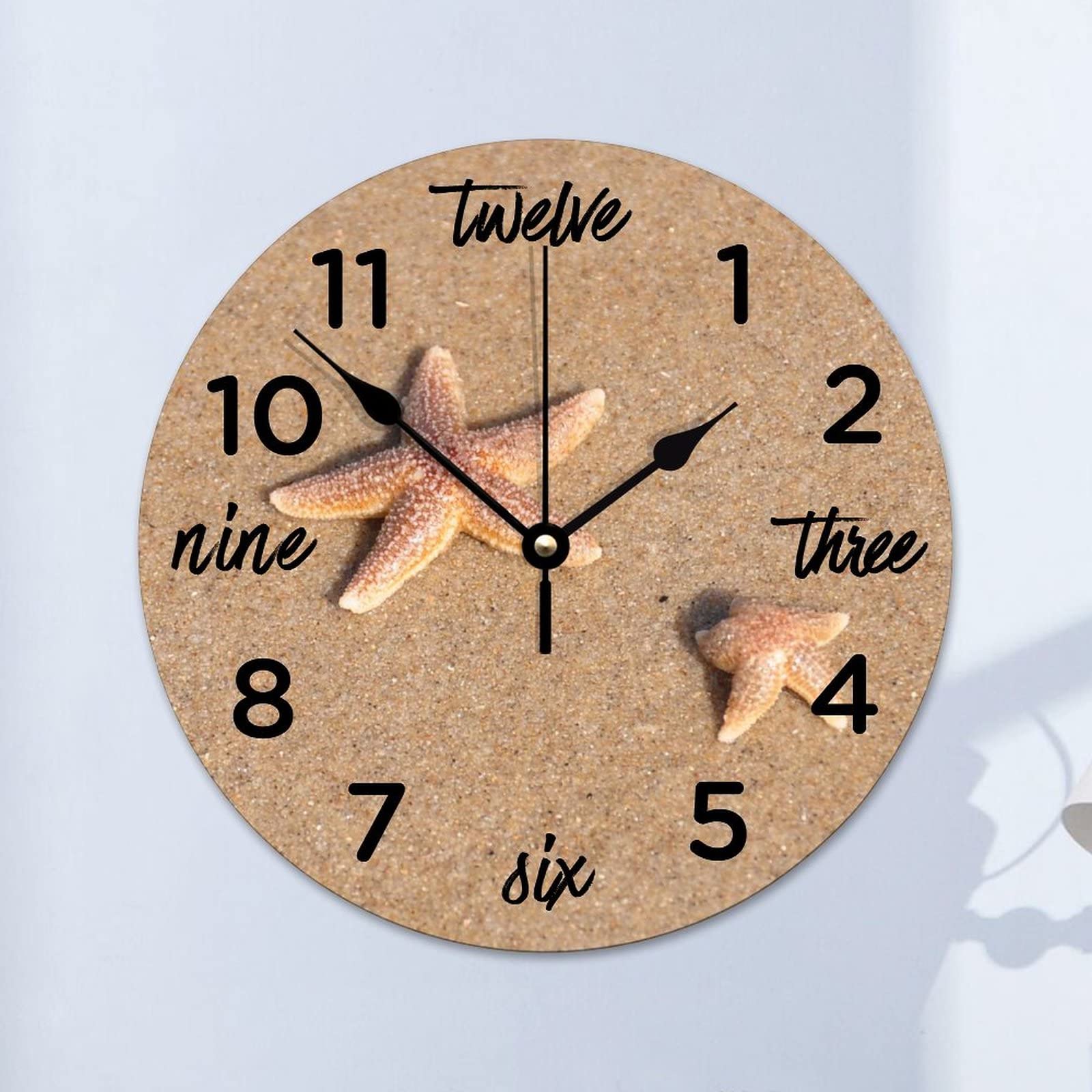 Horloge murale silencieuse sans tic-tac 38cm décoration marine salon et bureau