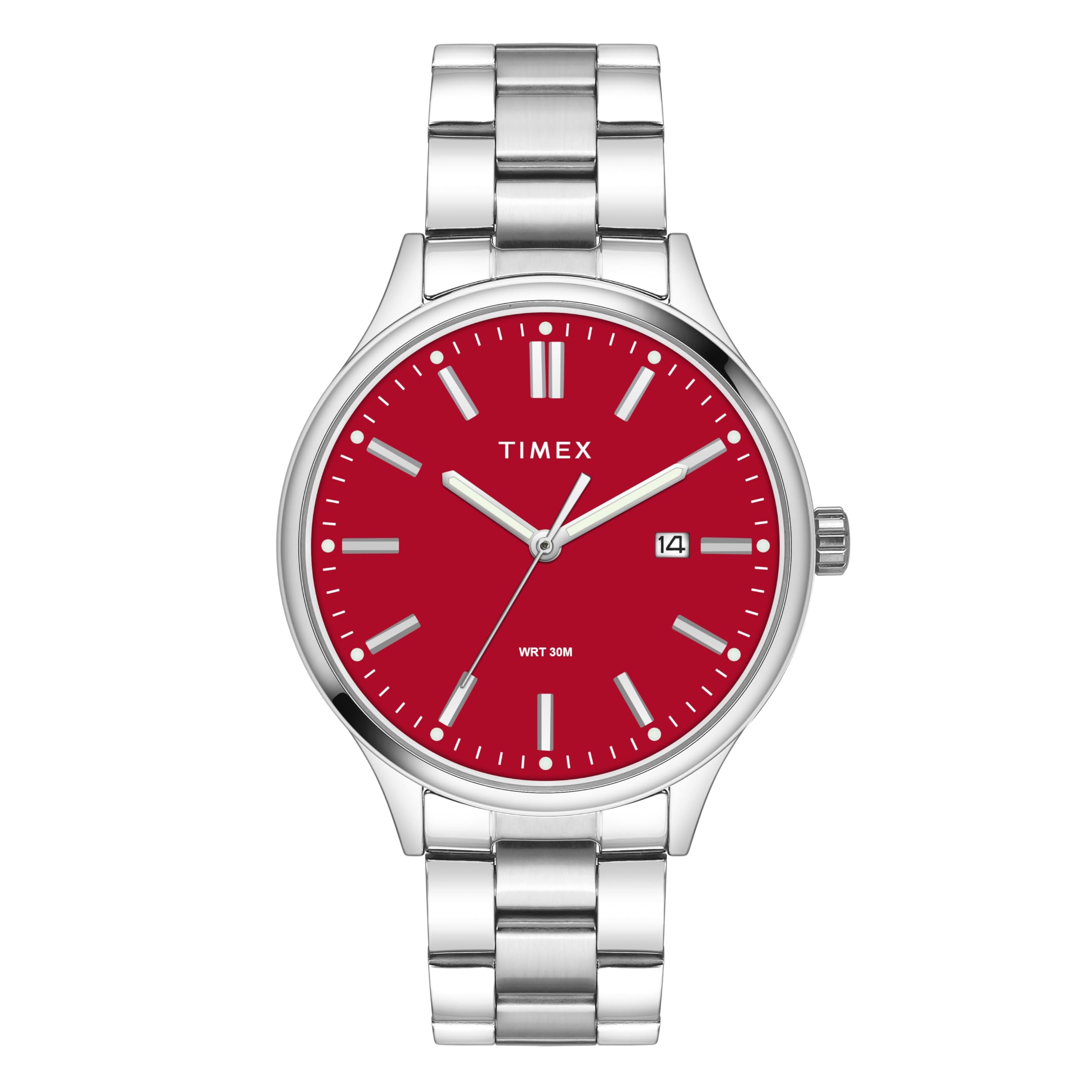 TIMEX Men Red Round Dial Analog Stainless Steel Band Watch - TWEG18431 (B0D95VB8S7) Amazon Price History, Amazon Price Tracker