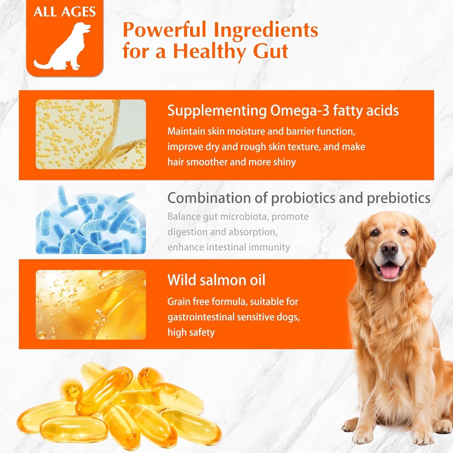 120 Chews for Dog Allergy Relief, Dog Probiotics for Itchy Skin and Ears Pumpkin,Immune Bites for Dogs Licking Paws Treatment Relief Itchy Chew Probiotics Vitamins for Skin and Coat (300g)