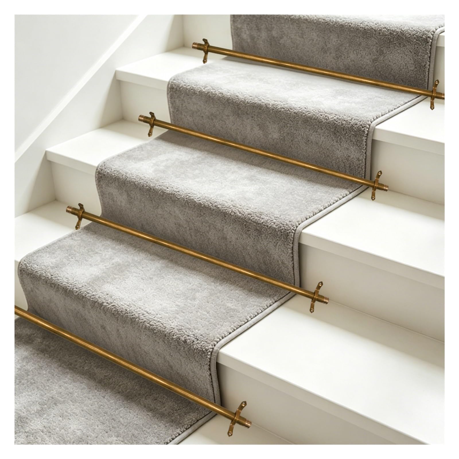 Barres de fixation tapis escalier laiton style musée