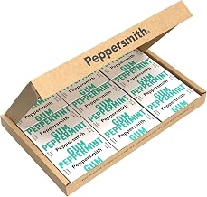 Peppersmith British Peppermint Chewing Gum - Pocket Packs - 12x15g | Vegan Friendly Chewing Gum, 100% Xylitol Plant Based Sweetener, Fresh Breath, Sugar Free Gum, Benefits Oral Health