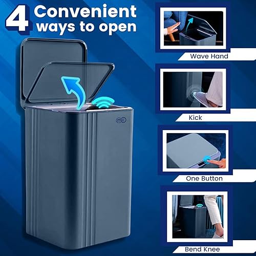 Miniatura 6 de OMEO 2 basureros inteligentes, basurero automático, sin contacto, con sensor de movimiento, resistentes al agua, para el hogar, dormitorio, oficina,