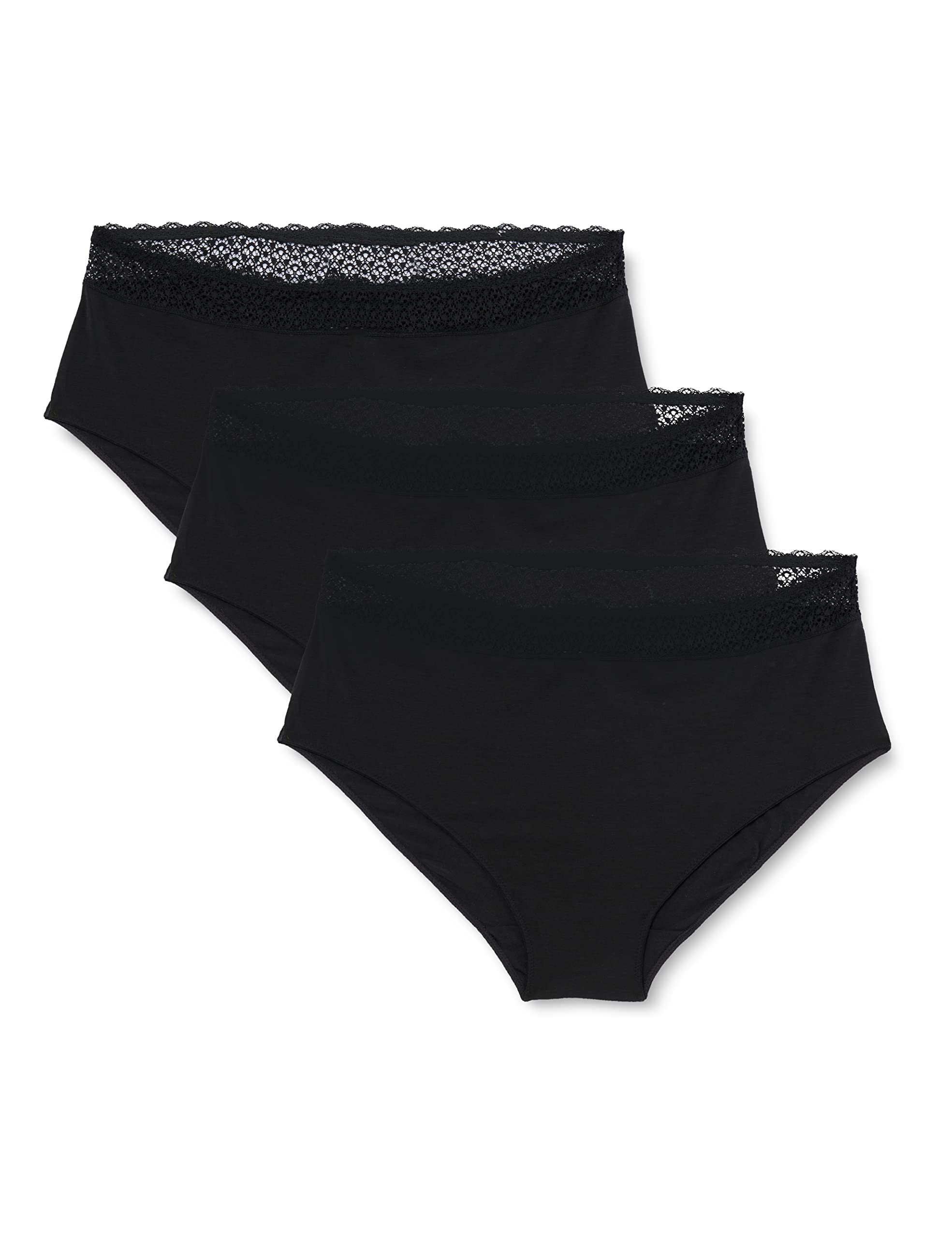 Triumph Women's Feel of Modal Midi 3p Underwear, Black, M