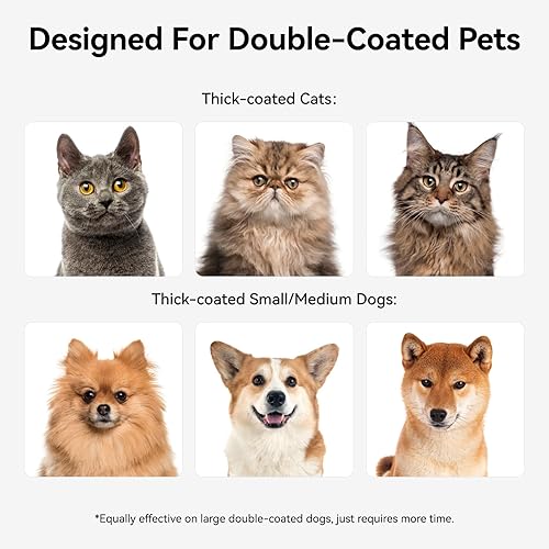 Miniatura 2 de aumuca Rastrillo de capa inferior para gatos y perros pequeños/medianos, cepillo para quitar pelos y desenredar para mascotas de doble capa con pelo