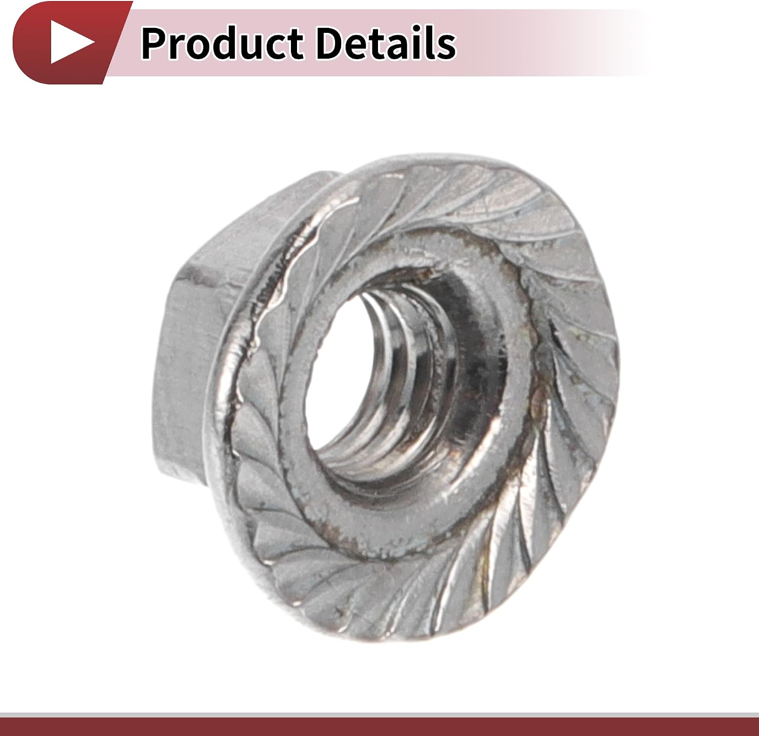 5 Pcs M4*0.7 Car Flange Nuts 201 Stainless Steel Girded Hex Lock Flange Nuts Non-Slip Lock Flange Silver Tone for Car Motorcycle