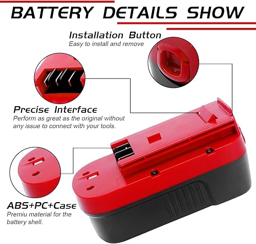 Miniatura 4 de Paquete de 2 baterías de repuesto de 4.5 Ah Ni-Mh de 18 voltios para Black and Decker de 18 V, compatible con Black and Decker HPB18 HPB18-OPE