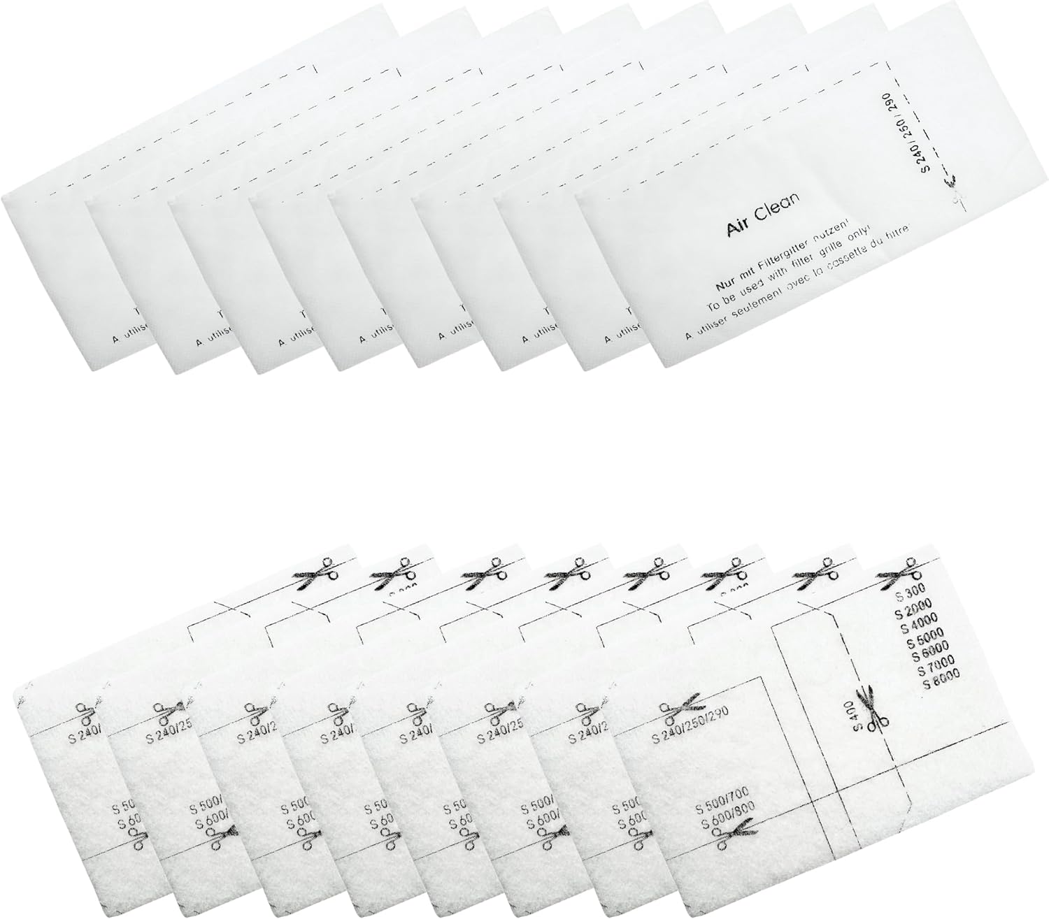 Nispira AirClean and Motor Protection Filters Replacement Compatible with Miele Classic Vacuum Compact C1 C2 C3, S241 S290 S300i S500 S700 S2 S4 S6 S5 S8 Series, 8 Sets