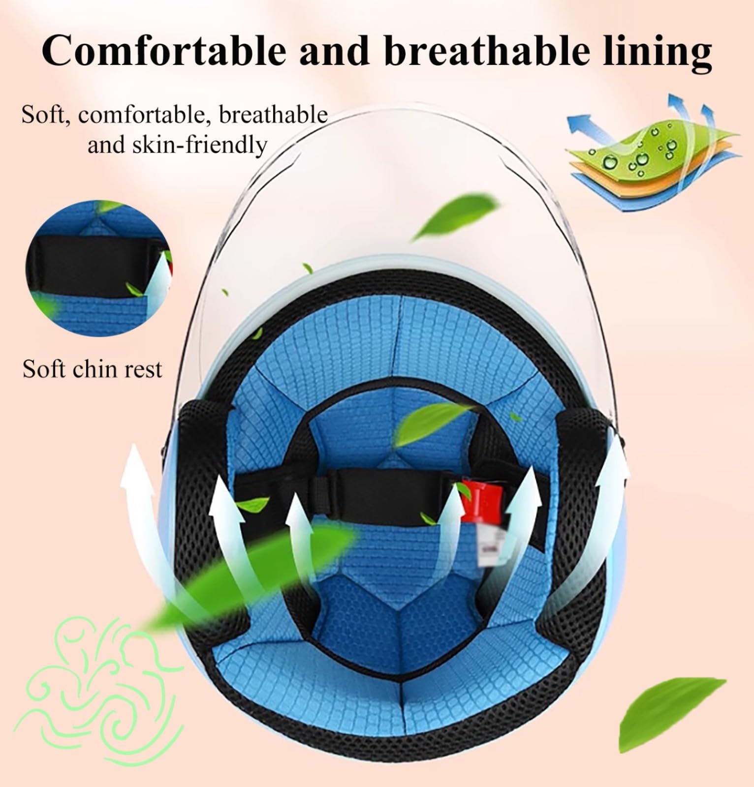 Casco Da Moto Per Bambini, Leggero, Aperto, Mezzo Casco, Per Ragazzi E Ragazze, Con Visiera Parasole, Per Ciclomotore, Per Tutte Le Stagioni, Per Bambini Dai 3 Ai 16 Anni Q,50-56cm