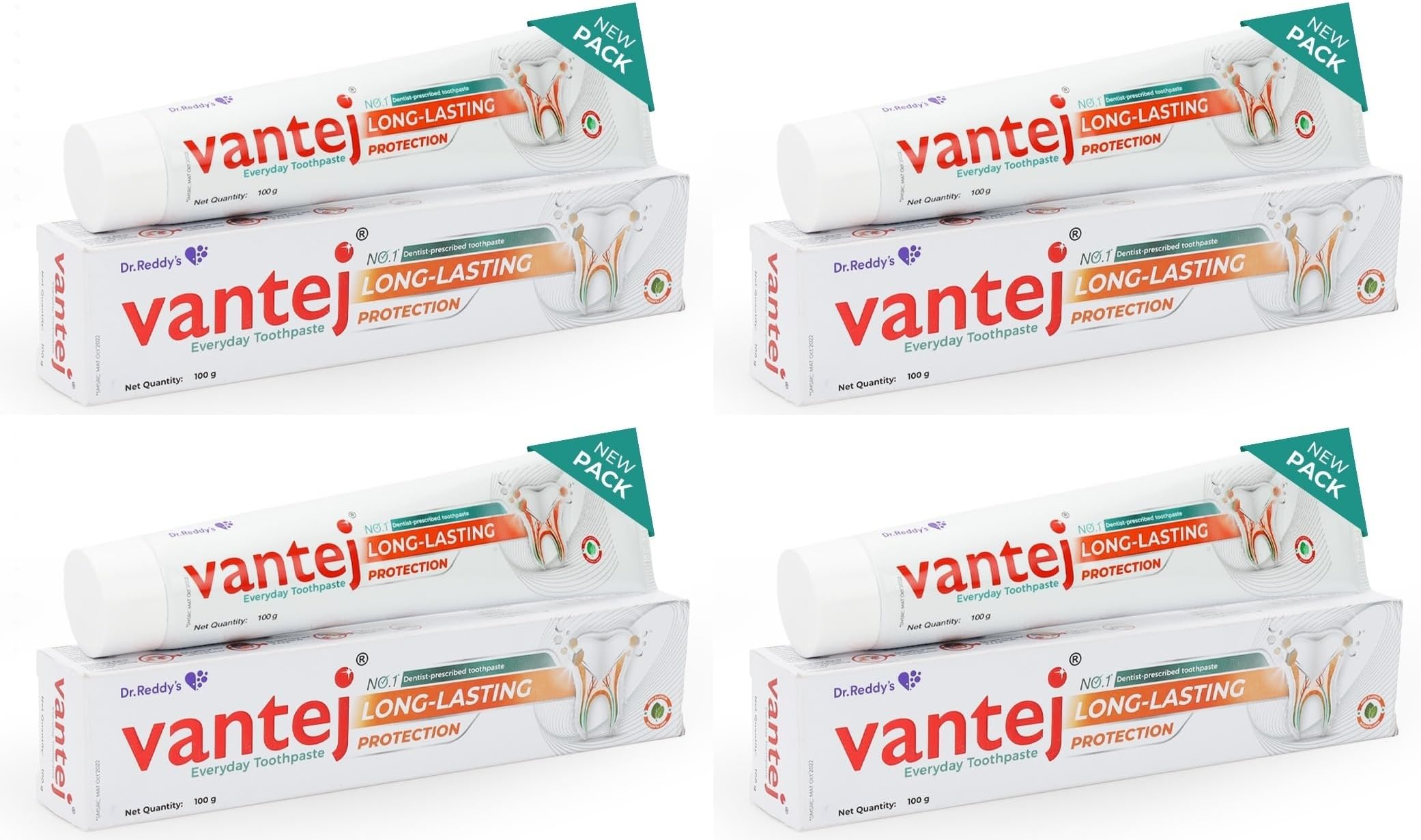 Tooth Sensitivity Toothpaste - 100g, White x Pack of 4