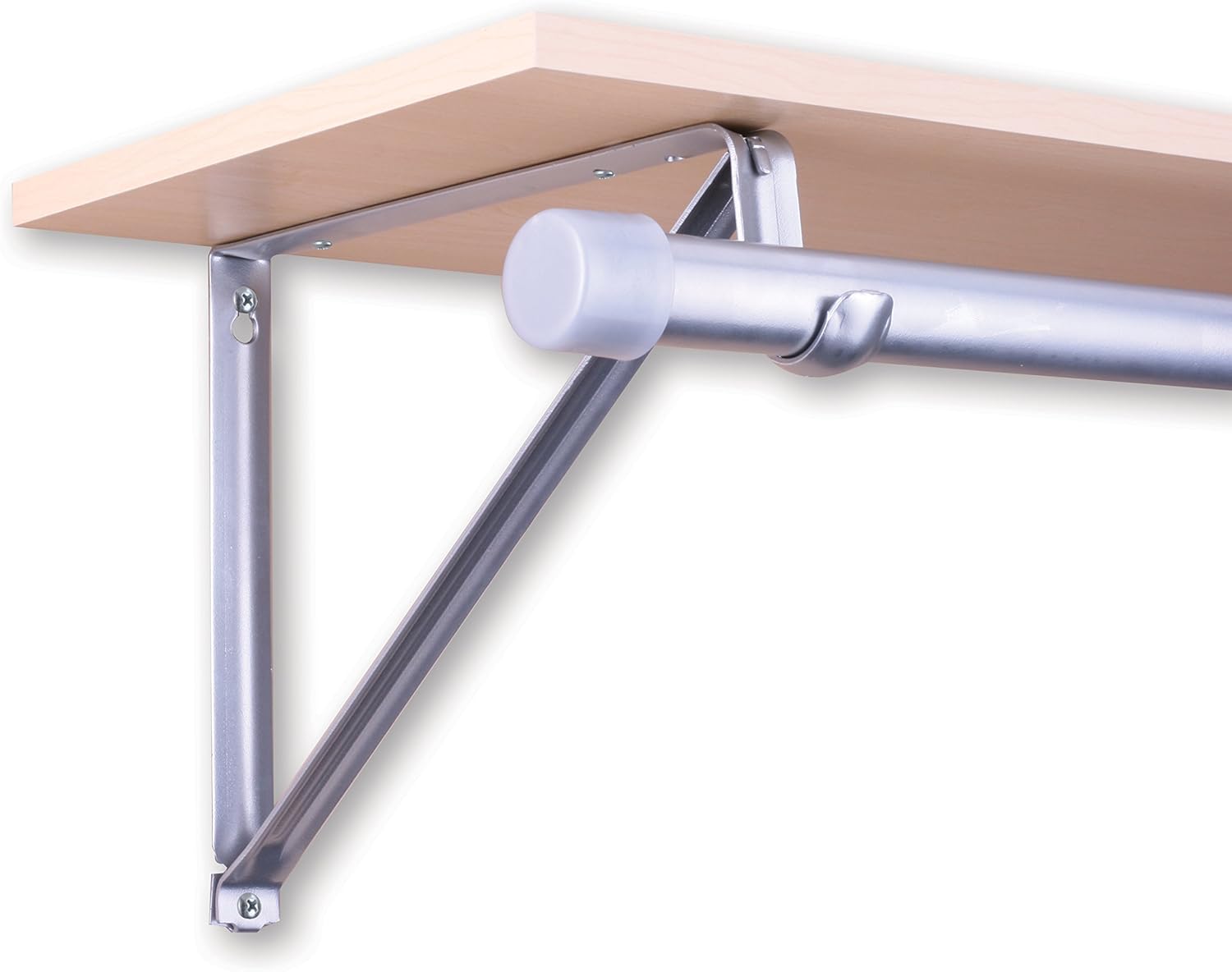 Knape & Vogt RP-0045-PM Wall-Mounted Shelf and Rod Bracket, Holds up to 500 Pounds, 12-Inch x 10-Inch, Platinum (Pack of 10)