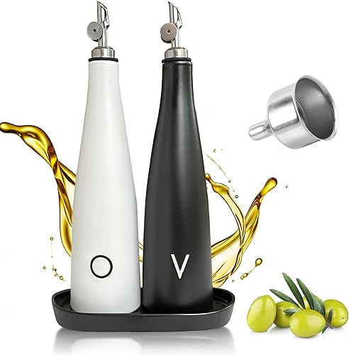 Juego de dispensador de aceite de cerámica y vinagre, botella dispensadora de aceite de oliva prémium para cocina con botella dispensadora de disponible en Yaxa Peru