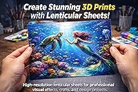 Vista 5 de Lámina lenticular de 17"x13", 100LPI (paquete de 5) – Láminas en blanco de lente lenticular transparente, formato vertical, para trucos de magia