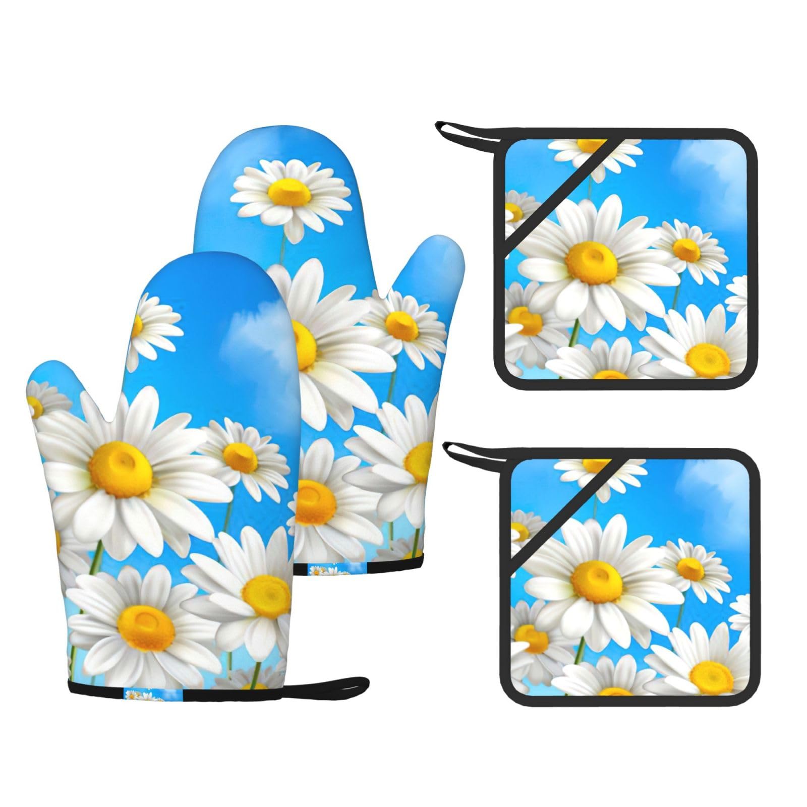 Gants de cuisine marguerites pour sortir les plats chauds du four