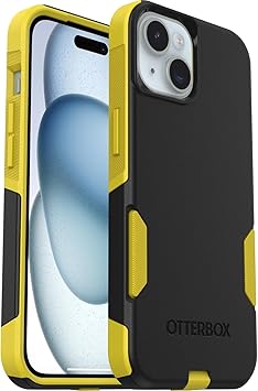 OtterBox iPhone 17e, iPhone 16e, iPhone 15, iPhone 14, iPhone 13 Commuter Series Case - Black/Yellow, Slim & Tough, Pocket-Friendly, with Port Protection