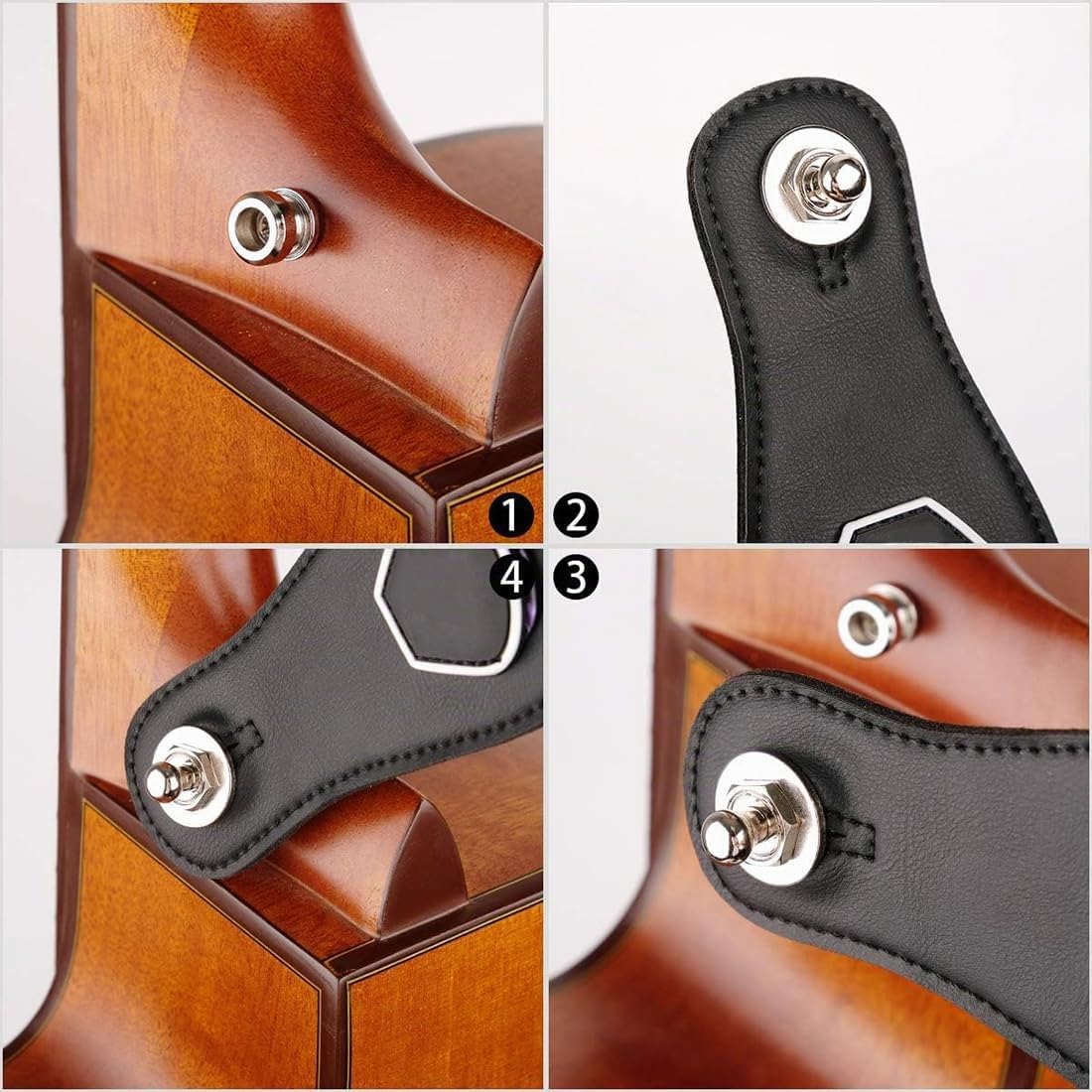 Lot de 2 sangles de guitare en métal pour guitare et basse,Boutons de Verrouillage de Sangle de Guitare en Métal,Verrous de Sangle Guitare Strap Locks, pour Guitare Basse Acoustique Electrique Guitare