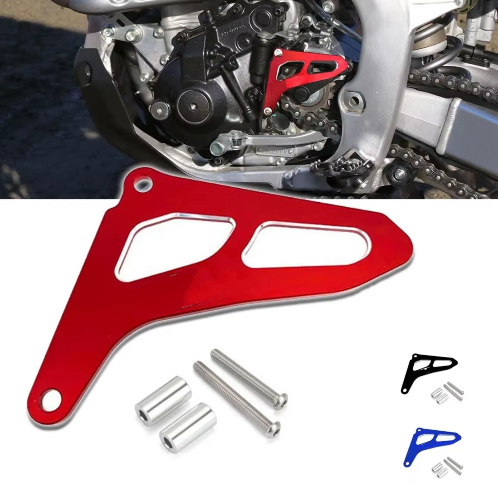 Cubierta de piñón delantero para motocicleta para CRF250RX 2020-2022 Cubierta de piñón Delantero | Evita arañazos causados ​​por piedras voladoras y sirve como componente protector fiable.(Red)