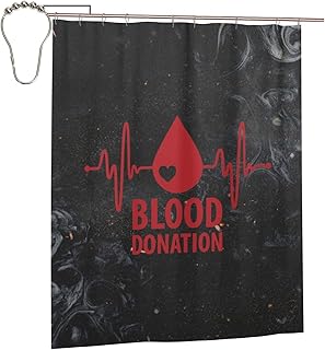 Blood Donation Awareness Bathroom Shower Curtain with Hooks Waterproof Shower Curtain, for Bathroom Showers 60 x 72 inch