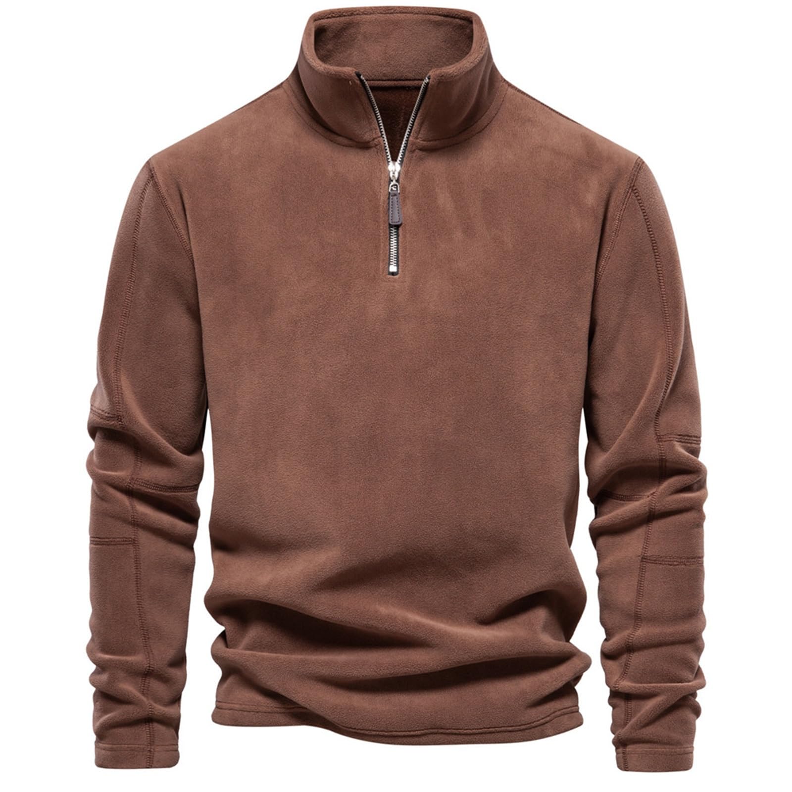 Generisch Strickfleecejacke Herren Modischer, einfarbiger, warmer atmungsaktiver Outdoor-Pullover für