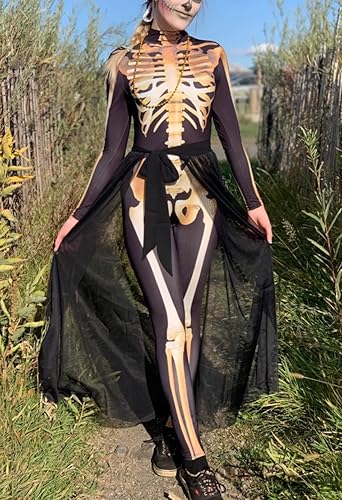 Miniatura 5 de Disfraz de calavera con estampado de calaveras de Halloween, color rosa