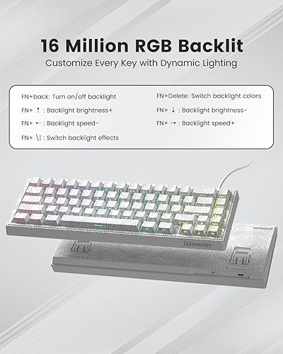 Miniatura 3 de M68HE Pro - Teclado mecánico para juegos con efecto Hall del 65%, interruptores magnéticos intercambiables en caliente, disparador rápido,
