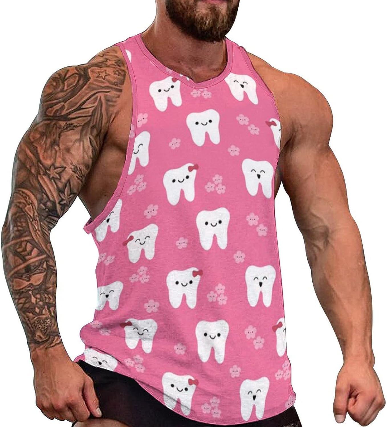 Dental Dentist Mens Tank Tops Sleeveless Muscle Shirts Beach Casual Gym Shirt Vest Tee Tops