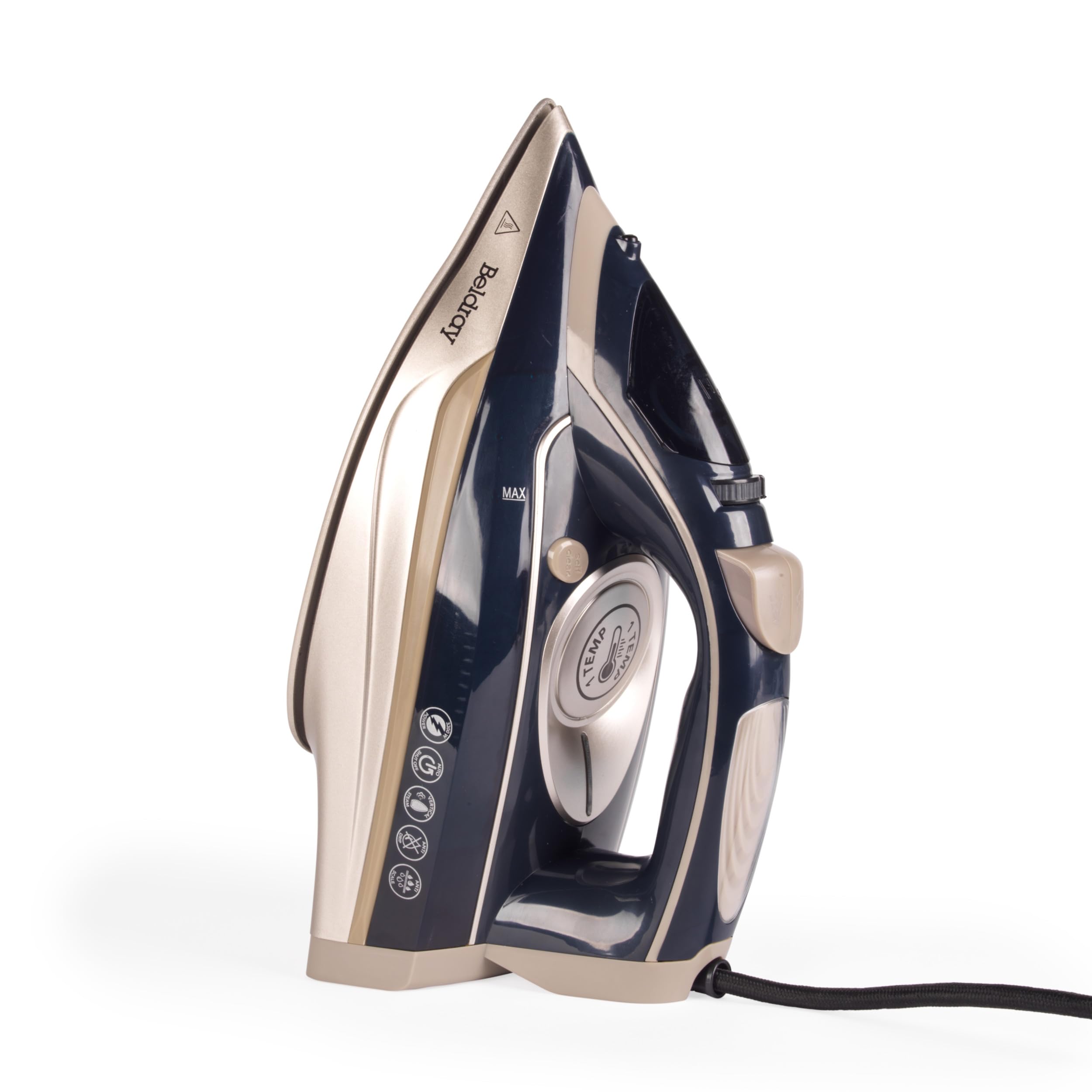 Beldray BEL01847 Single Temperature Iron – Precision Steam Iron, One Temp Technology, Variable Steam Control, Ceramic Soleplate, Auto Shut-Off, 320ml Water Tank, 200G/Min Steam Shot, 3m Power Cord
