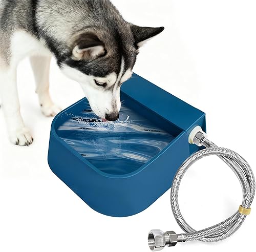 NAMSAN Dispensador automático de agua para perros con válvula de flotador, tubo de metal antimordeduras de 3/4 pulgadas, dispensador automático de