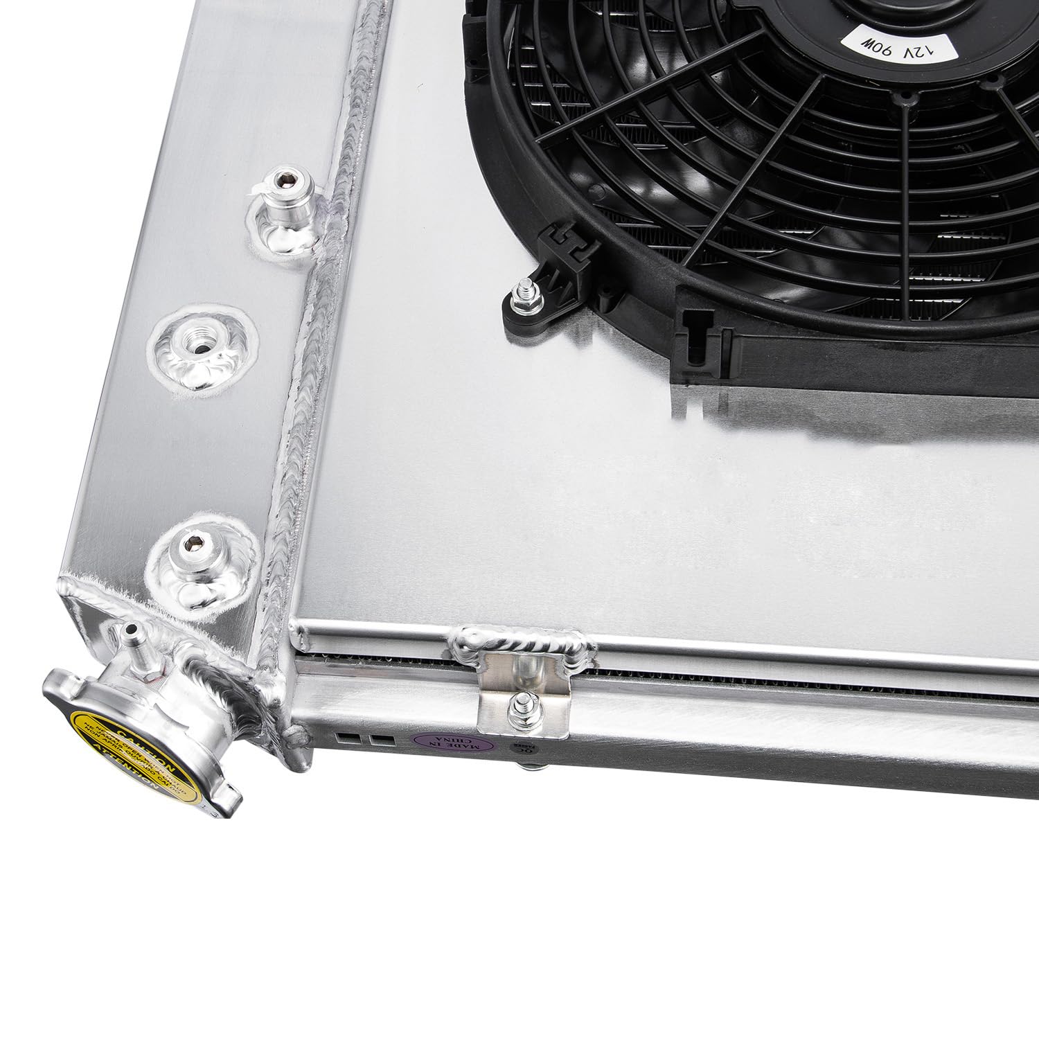 3 Core Aluminum Radiator Shroud Fan Compatible with 1965-1990 Chevy GMC Cadillac Buick Olds Pontiac Cars Trucks Vans 28 Wide Core Caprice Chevelle Blazer Suburban Cutlass Riviera