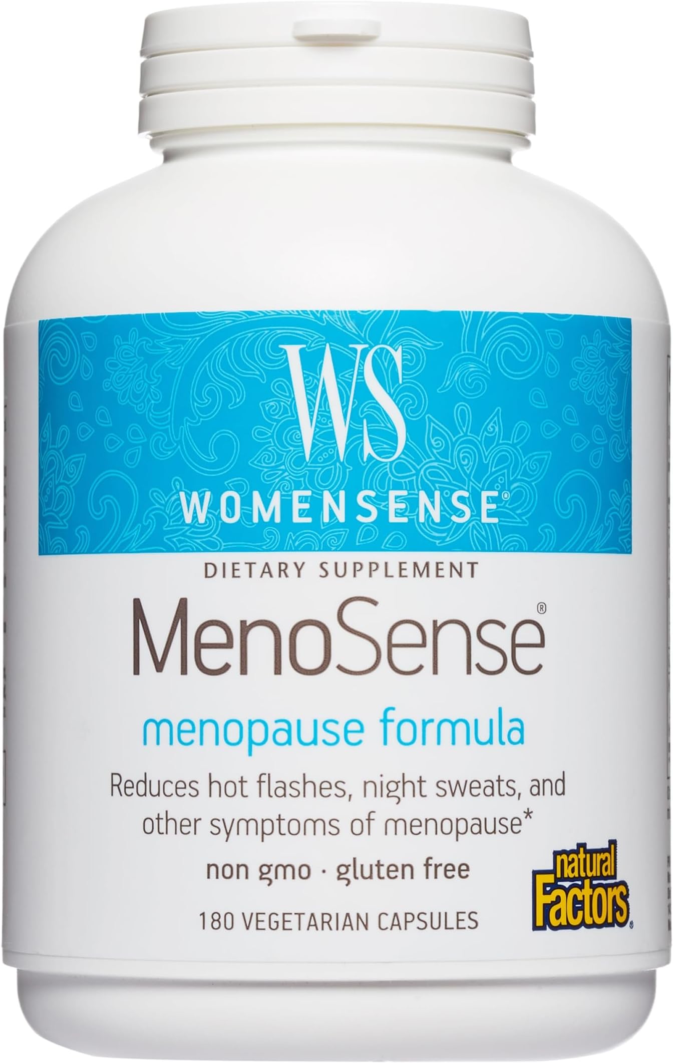 Natural Factors MenoSense Menopause Support Formula*, 180 Vegetarian Caps | Menopause Support Supplement with Botanical Blend to Support Hormonal Balance, Mood, Relaxation & Women's Wellness*