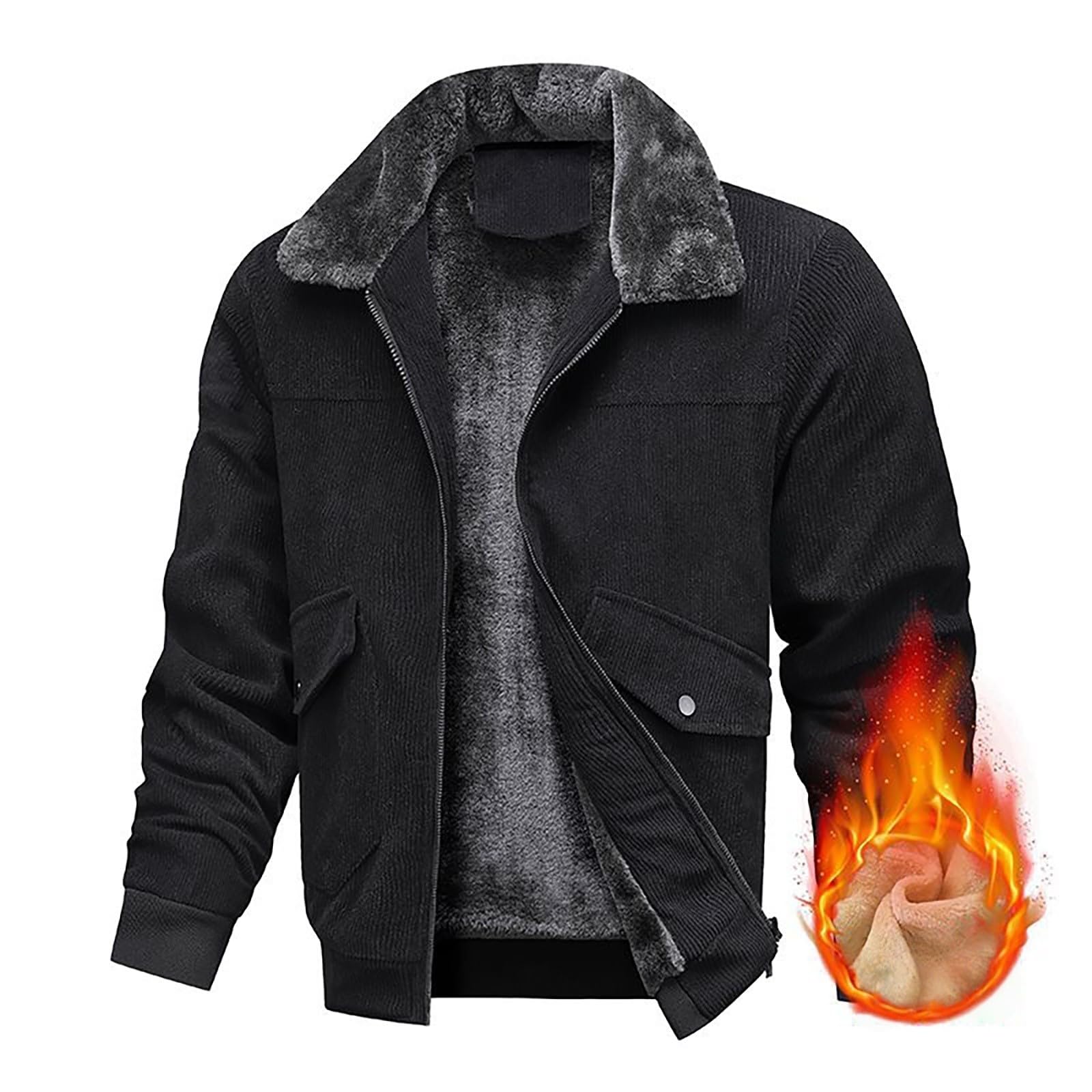 Générique Veste Coupe Vent Homme Mi Saison Vestes Bomber Manteaux Léger Pour Trench-Coat, Classique Pardessus Doublure Thermique D'hiver Vestes De Séjour À La Campagne, Marche En Forêt