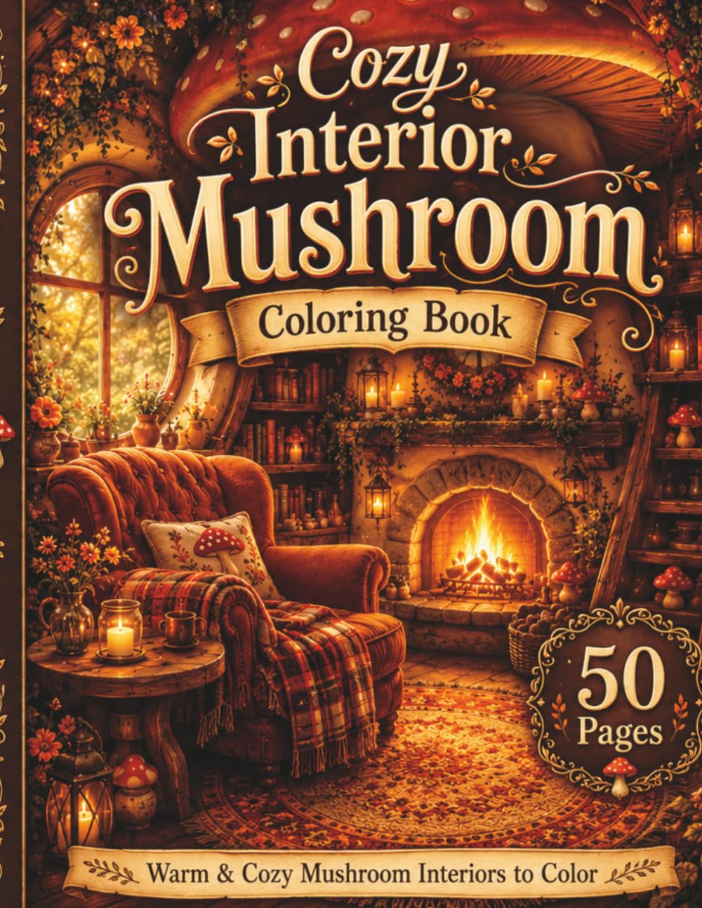 Cozy Mushroom Coloring Book: Relaxing Fairy Village Coloring Pages for Adults – Cottagecore Scenes, Cute Interiors & Magical Moments (40 Pages) (CUTE FAIRY HOUSE COLLECTION)
