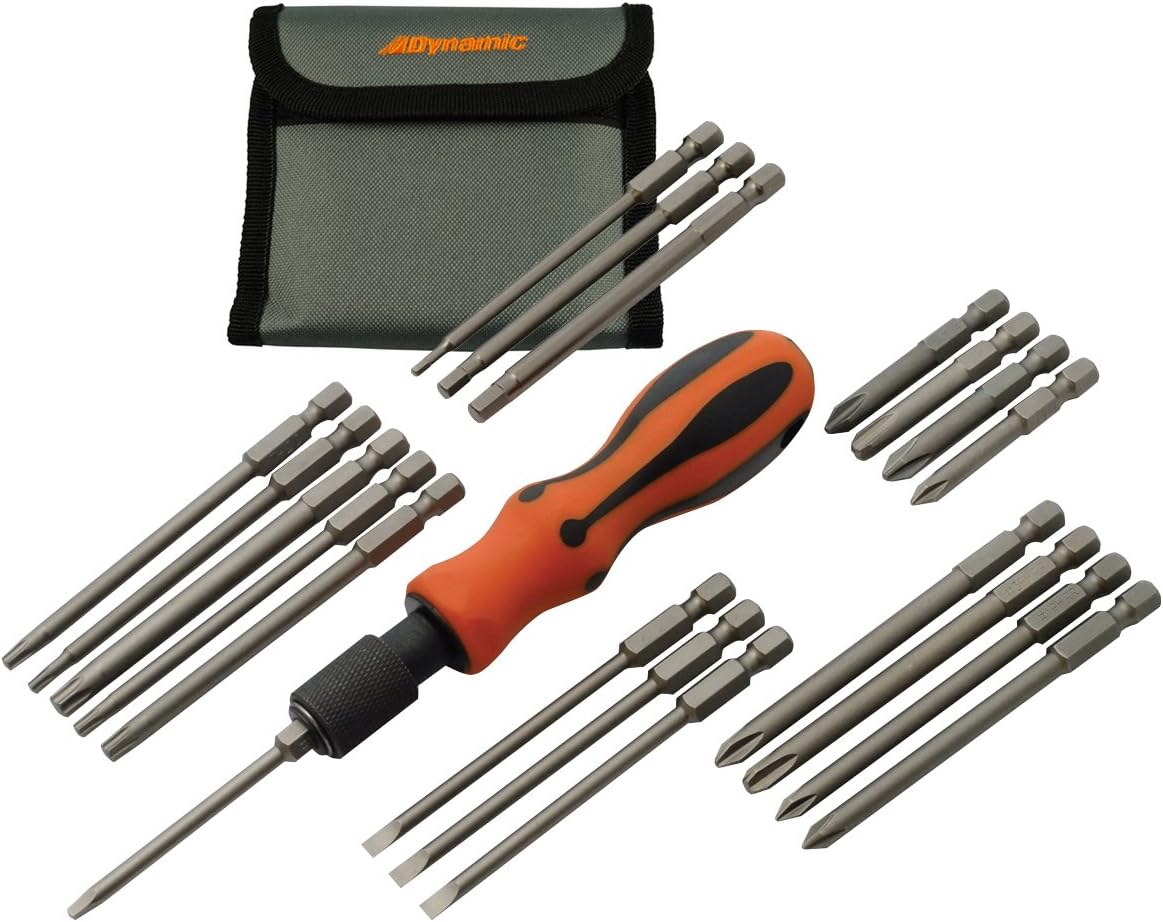 Dynamic 21 Piece Screwdriver Set With Removable Bits, Comfort Grip Handle