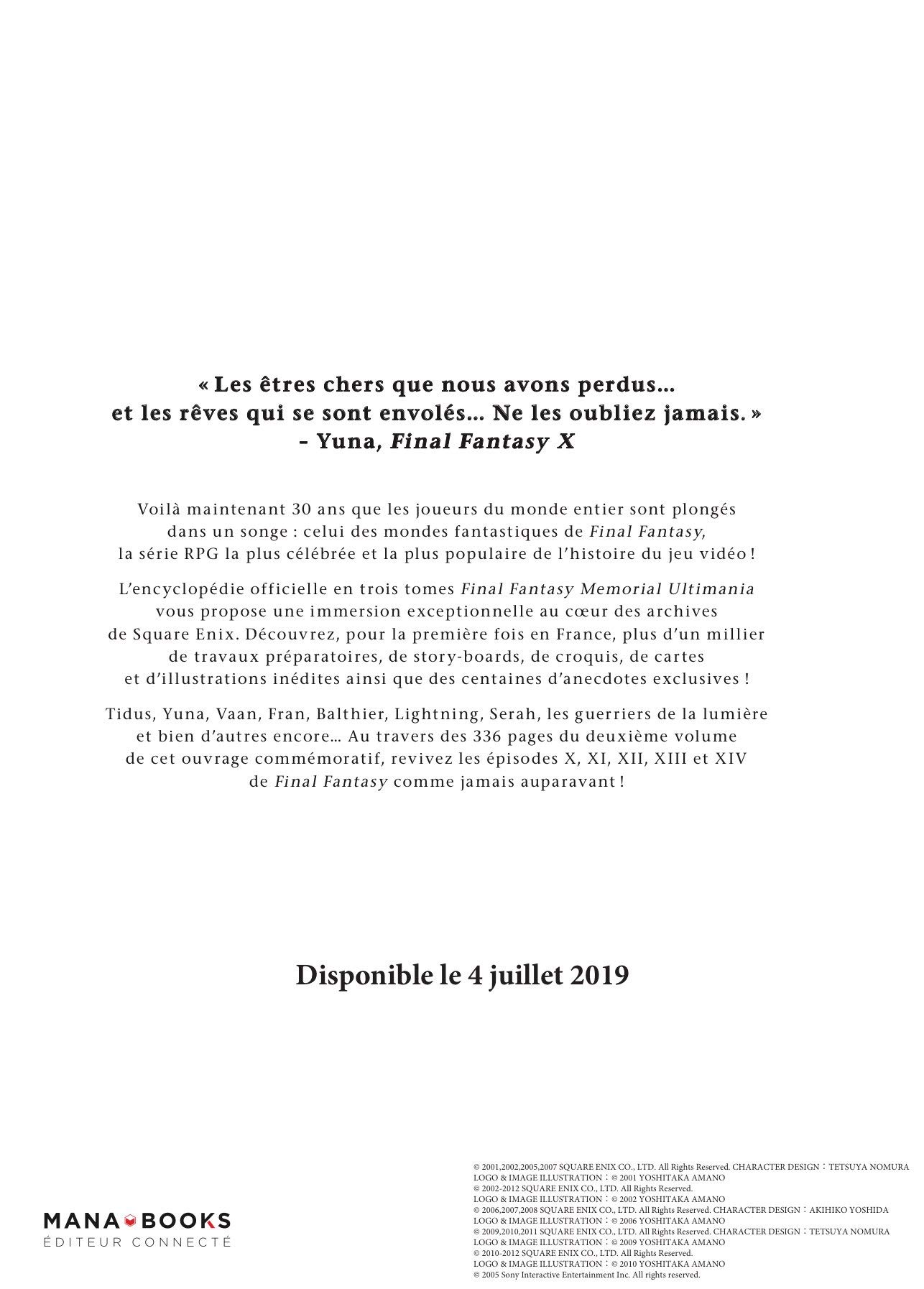 NONAME Final Fantasy - Encyclopédie Officielle Memorial ultimania vol.2