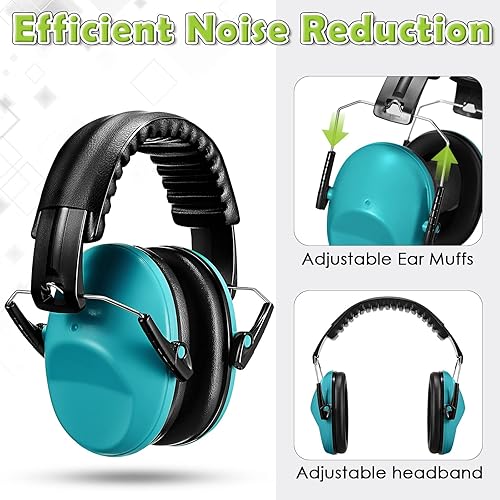 Miniatura 10 de Paquete de 3 auriculares con reducción de ruido para niños, orejeras de protección auditiva para autismo, niños pequeños, orejeras de 27 db