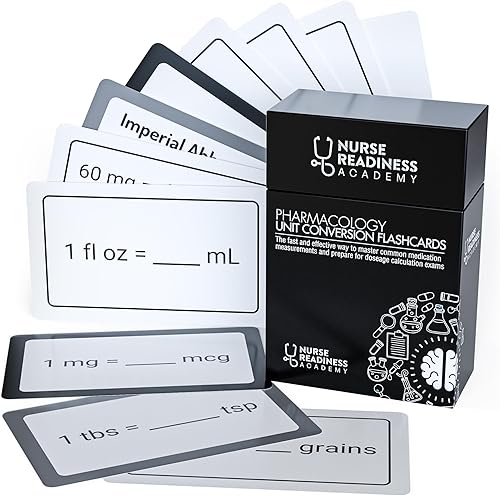 Tarjetas de conversión de unidades de farmacología: la forma rápida y efectiva de dominar las mediciones comunes de medicamentos y aplastar sus
