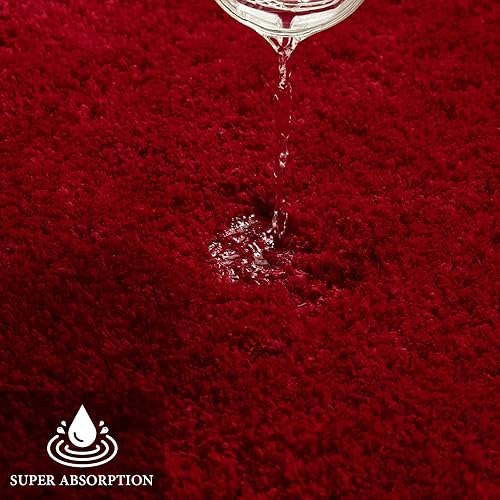 Miniatura 3 de MIULEE Juego de 2 alfombras de baño antideslizantes peludas extra gruesas y suaves de Navidad, microfibra absorbente de agua para bañera, ducha,