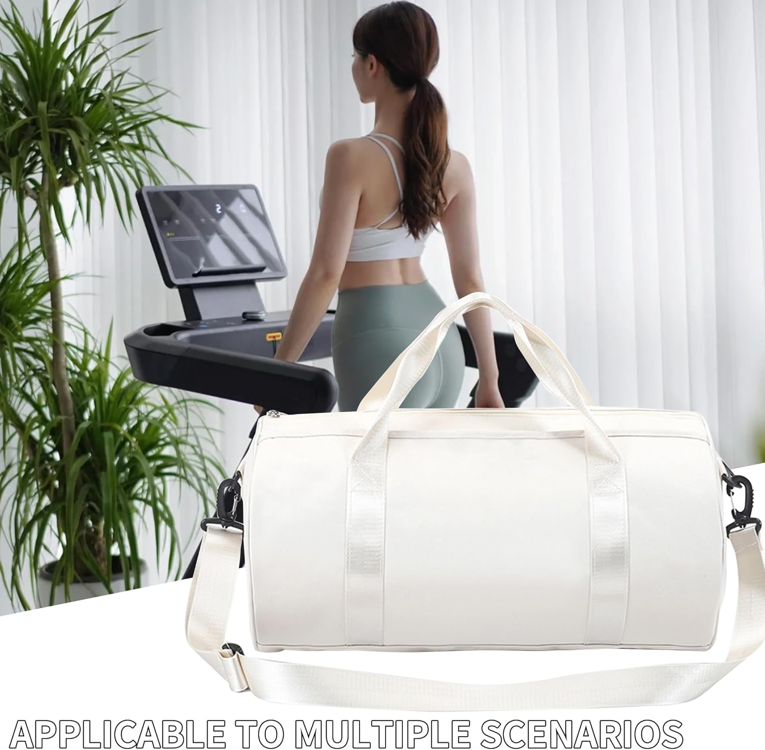 Small Gym Bag for Women Small Duffle Bag with Wet Compartment Sport Bags Gym Tote Bag for Workout Yoga Swimming Dance (White(wet pocket)) - Image 6