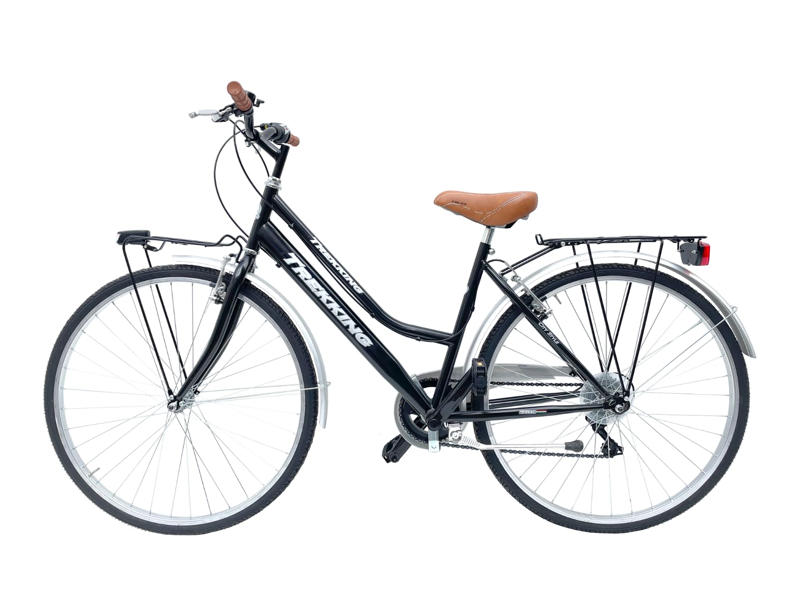 MADICKS Bicicletta Donna da Passeggio Olanda Misura 28 Bici da città Vintage retrò con Cestino Nero Con Cambio