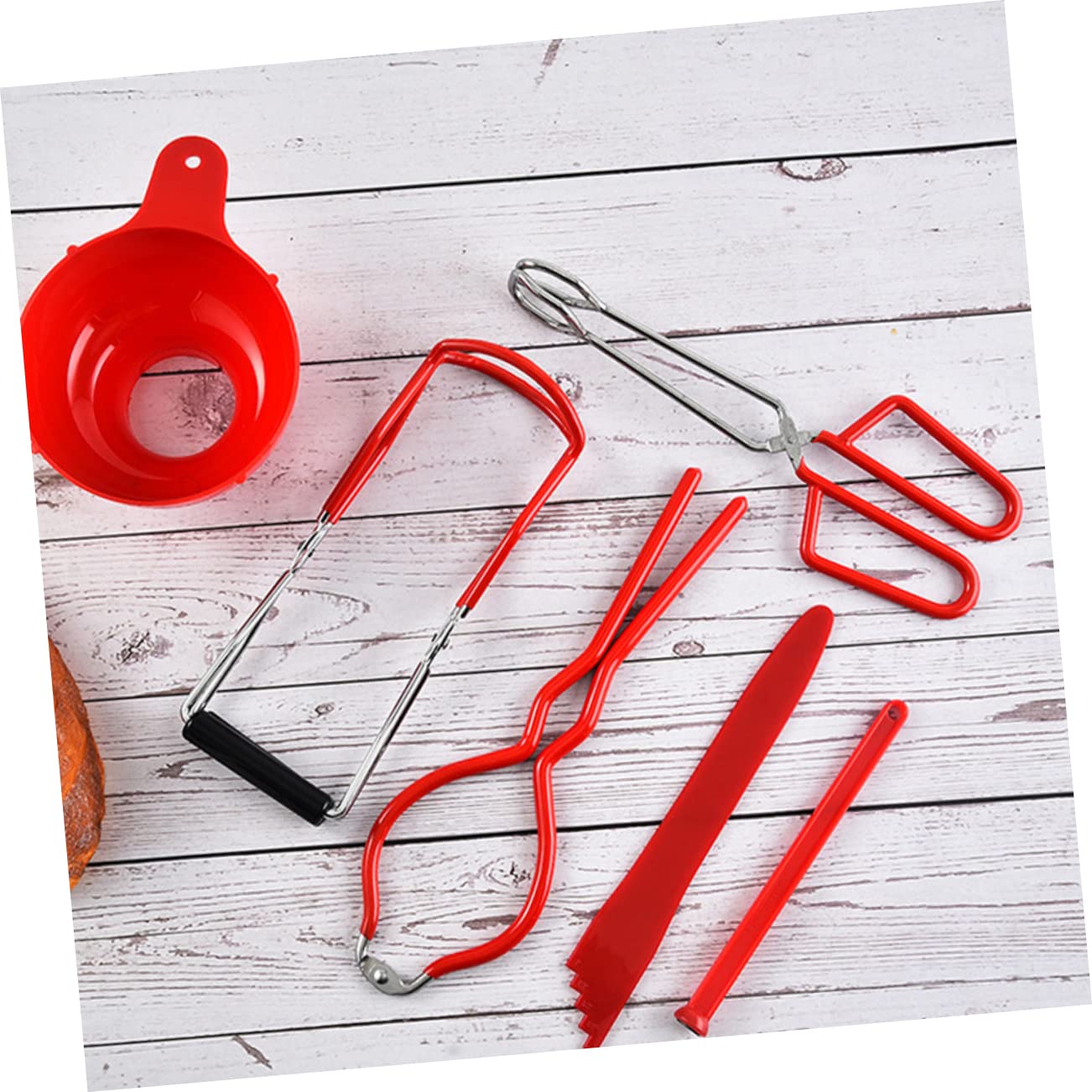 Cabilock 1 Jeu pinces à conserves outils confiture pouvez ouvre-bouteille nécessité pot Acier inoxydable rouge