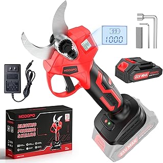 Electric Pruning Shears,1.4" Cutting Diameter Cordless Power Pruner with LCD Display, Brushless Motor Pruning Shears with One 2000mAh Rechargeable Batteries for Garden Tree Pruner Branch